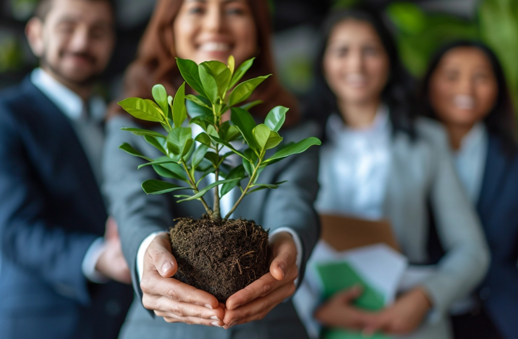 mulher-segurando-muda-de-planta-ESG